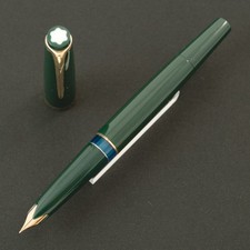 Authentic Vintage 1960s Montblanc 22 Forest Green 14C Gold F Piston Fountain Pen picture