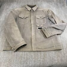 Armani Exchange Jacket Mens Medium Reversible Beige Gray Pocket Trucker Adult picture