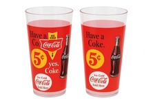 Coca-Cola Plastic Tumbler Cup Retro “Have a Coke” Artwork New Set Of Two 20oz. picture