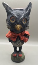 Retired Bethany Lowe Halloween Owl Figurine By Debra Schoch Hop Hop Jingle Boo picture