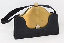1940s VOLUPTE Carryall Compact Rhinestones + Black Satin Case Decent Not Perfect picture