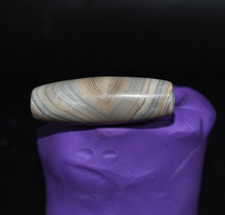 Antique Energy Tibetan old Agate Natural Eye Silkworm Stripes Dzi Bead Totem picture