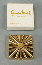 Vintage GERMAINE MONTEIL Dark Red DRY ROUGE Metal COMPACT With BOX picture