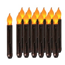 12-Piece Black LED Taper Candles – Flickering Flame Holiday Decor picture