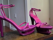 JIL SANDER platform stiletto sandal with an ankle strap. Sz. 8. picture