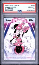 2026 TOPPS DISNEY NEON DIAMANTE #199 MINNIE MOUSE PSA 10 picture