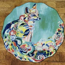 Anthropologie Starla M Halfmann Fancy Fox  Dessert Salad Plate. 8