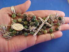 Custom Indian Agate ROSARY St KATERI TEKAKWITHA Lilly of the MOHAWKS TURTLES picture