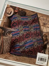 VTG Crown Crafts Teepee High Pile Blanket Southwestern Navajo Lodge Cotton 60x80 picture
