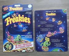 Freakies Cereal Box Partial 1987 Ralston Front and Back Panels Only picture