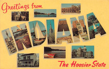 Indiana IN Greetings From Large Letter Chrome 49290-B Dark Yellow Postcard picture