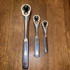Vintage Craftsman Ratchet Set 1/2, 3/8 & 1/4 Drive Quick Release Pear Head USA picture