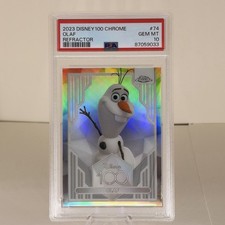 2023 Topps Chrome Disney 100 Olaf Refractor PSA 10 picture