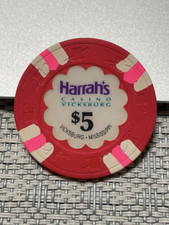 $5 HARRAH'S CASINO CHIP POKER CHIP VICKSBURG MISSISSIPPI GAMBLING picture