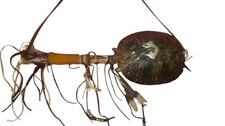 Premium Handcrafted Tribal Style Turtle Shell & Deer Bone Dance Rattle picture