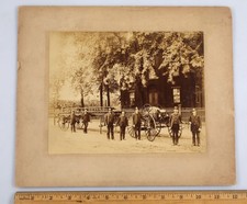 Original Fire Department Horse Drawn Equipment Mounted Photo Sharpsburg PA 1880s picture