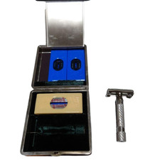 Vintage 1948 Gillette Executive TTO Double Edge Safety Razor Rhodium Case picture