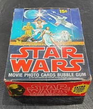 1977 Topps Star Wars Series 1 Empty Display Box 15¢ Movie Photo Cards Vintage picture