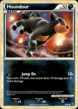 Houndour 54/90 Common Undaunted Pokemon Reverse Holo - HEAVILY PLAYED picture