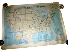 VINTAGE MAP CONGRESSIONAL DISTRICTS  FOR THE 90TH CONGRESS BUREAU OF CENSUS 1966 picture