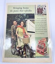 1939 Coca-Cola Bottle 6 Pack On Bike Vintage Print Ad picture