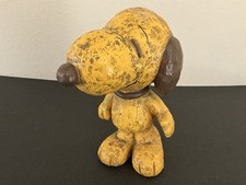 RARE Vtg Peanuts Snoopy Ceramic Bank Sun Hing Faux Carved Look New In Box HK picture