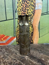 ANTIQUE WWI RICORDO DI GUERRA ARTILLERY SHELL TRENCH ART ITALIAN DECOR 1915-1918 picture
