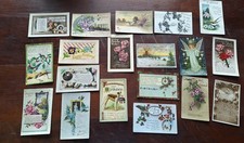 19 Vintage Occasion Postcards Lot Assorted Greeting Holiday Birthday Early 1900s picture