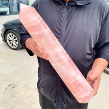 13.2LB  Natural Rose quartz Crystal Obelisk Tower Crystal Wand Reiki Restoration picture