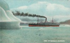 VINTAGE SS SPOKANE in Ice Alaska POSTCARD - message written sometime after 1905 picture