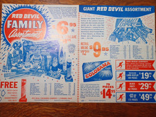 1960's Red Devil Fireworks Foldout Brochure - Price List 5 5/8