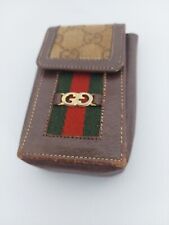 Auth Vintage GUCCI Old Gucci Sherry Line Cigarette Case Pouch Canvas / Leather picture