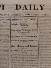 Civil War Newspapers- BATTLES AT CHATTANOOGA SPLENDID FIGHTING, GREAT VICTORIES picture