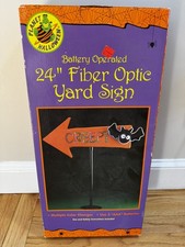 🎃NIB 2004 Planet Halloween 24” Yard Sign Decoration Fiber Optic In Box “CREEPY” picture