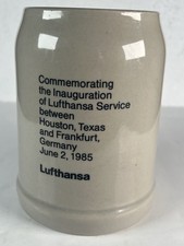 Lufthansa 1985 Houston Frankfurt Inaugural Flight Mug Rastal West Germany .5L picture