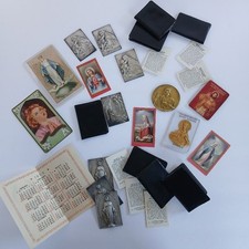 Catholic Religous Pocket Prayer Cards Placques Sacred Heart AutoLeague Lot Of 16 picture
