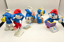 Vintage 1982 Wallace Berrie Smurfs Ceramic Figurine Lot 3 MINT Original Tags picture