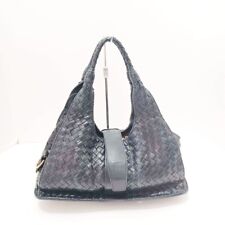 Auth BOTTEGA VENETA Intrecciato 113087 Black Leather - Handbag picture