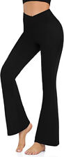 Women's Casual Bootleg Yoga Pants V Crossover High Waist Flare Workout Leggings picture