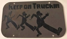 Vintage Keep On Truckin Booster License Plate Reflective Smaltz HEAVY METAL picture
