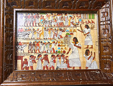 Vintage color postcard by Lehnert & Landrock (Cairo), hand-carved frame picture