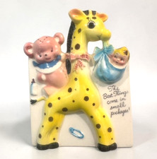 Rubens Original Ceramic GIRAFFE BEAR Best Things PLANTER 1959 Vintage picture