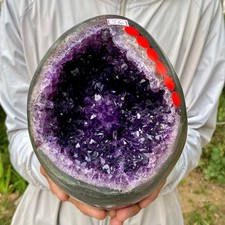 7.91LB Natural amethyst Dinosaur egg Quartz Crystal specimen healing picture