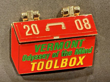 Vintage Odyssey of the Mind 2008 Vermont Toolbox Hinged Pin OM OOTM picture