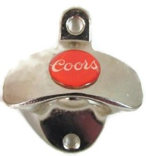 2 COORS BEER BLACK & SILVER FINISH WALL BOTTLE CAP OPENER NEW picture