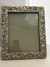 Vintage 1995 Terragrafics 8x10 Photo Frame Heavy Silver Acanthus Leaf Ornate picture