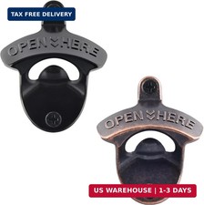 Beer Bottle Opener Wall Mounted Rustic and Black with Screws 2 PCS | Stainless M picture