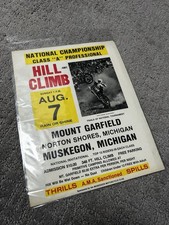 Vintage AMA Motorcycle Hill Climb 8 1/2 x 11 Poster Muskegon MI Motorcycle Rally picture