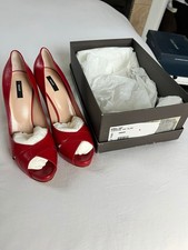 Bally ‘Anemone Kid’ Plain Red Peep Toe Heels women’s size 10 picture
