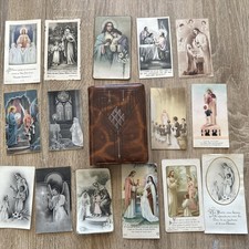 Antique 1931 Roman Missal No.225 Catholic Prayer Book + 15 Holy Cards French picture